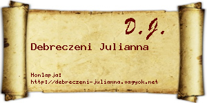 Debreczeni Julianna névjegykártya