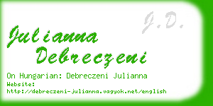 julianna debreczeni business card